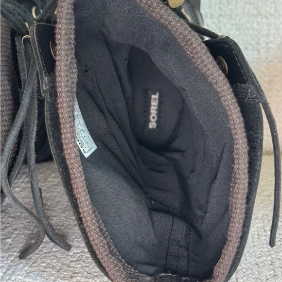 Sorel Conquest Carly Black Women's Winter Lace-Up Boots 8 - Picture 9 of 11